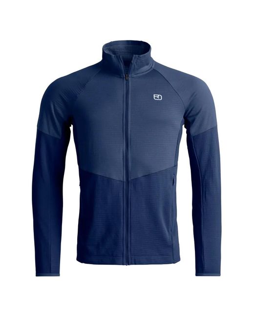 Ortovox Blue Waffle-Knit Panelled Jacket for men