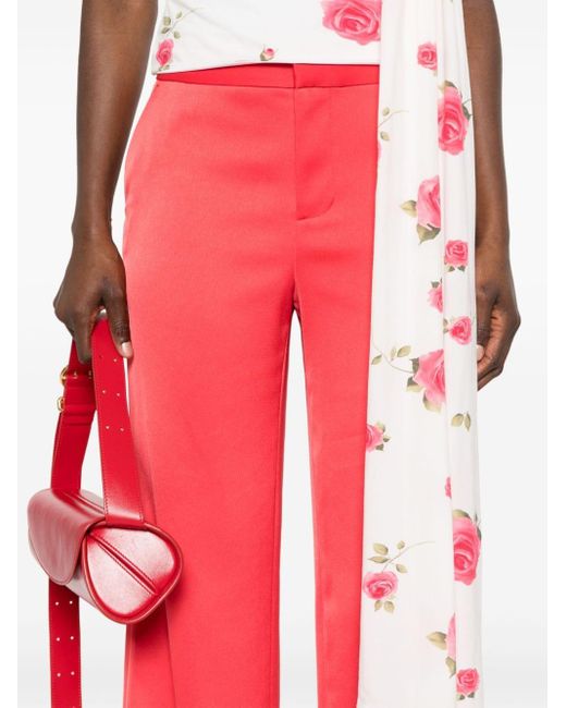 Alice + Olivia Red Calvin Hose mit weitem Bein