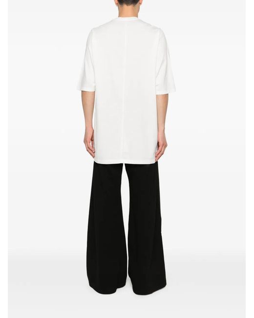 Rick Owens White Short Sleeve Crew Neck T-Shirt for men