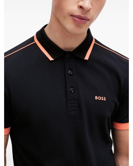 Boss Poloshirt Met Logoprint in het Black voor heren