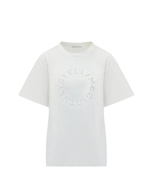 Stella McCartney White Rhinestone-Embellished T-Shirt