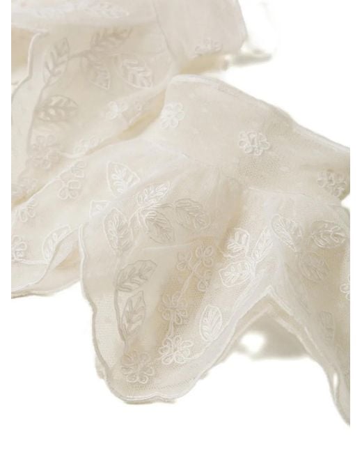 Twinset White Embroidered Ruffled Cuffs