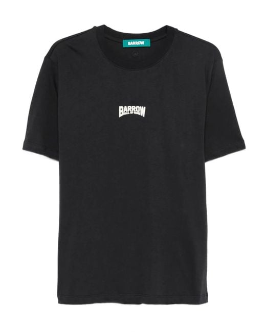 Barrow Black Statue-Print Cotton T-Shirt