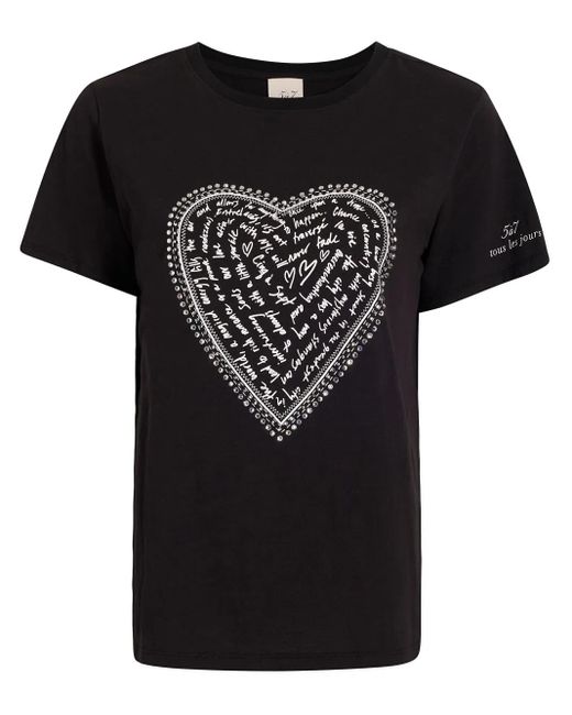 Cinq À Sept T-Shirt Met Hartprint in het Black