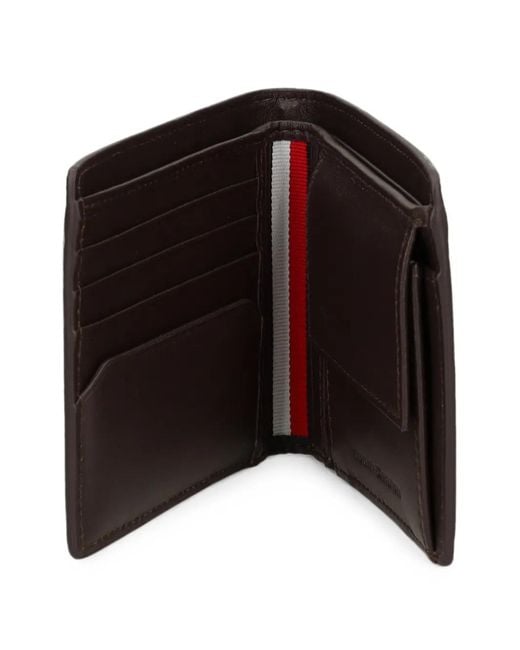 Tommy Hilfiger Black Logo-Plaque Grained-Leather Wallet for men