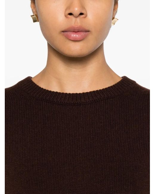 Ba&sh Brown Atess Round-Neck Mini Dress