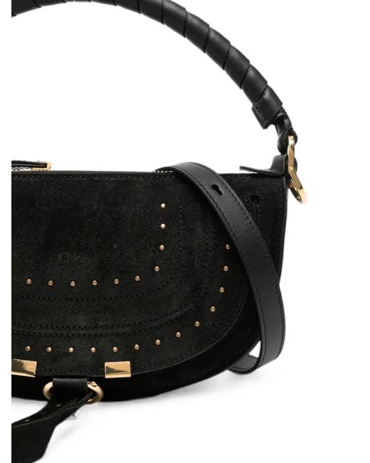 Chloé Black Mini Marcia Stud-Embellished Cross Body Bag