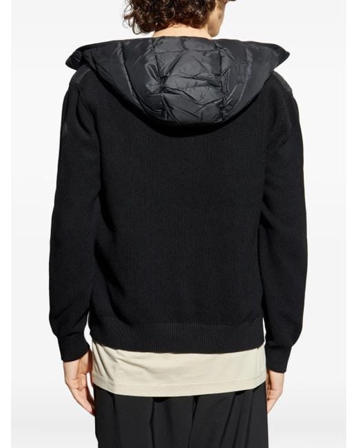 Moncler Black Panelled Hooded Jacket for men