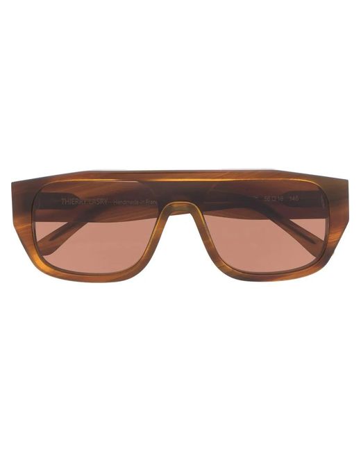 Thierry Lasry Brown Tortoiseshell-Effect Pilot-Frame Sunglasses