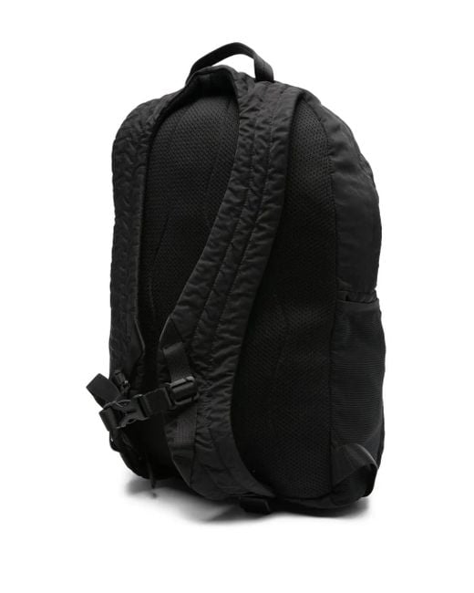 C P Company Black Lens-Detail Backpack for men