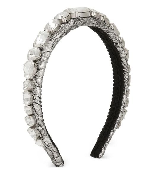 Dolce & Gabbana Haarband Met Bloemen in het Metallic