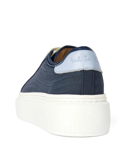 Paul Smith Blue Swirl-Effect Platform Sneakers