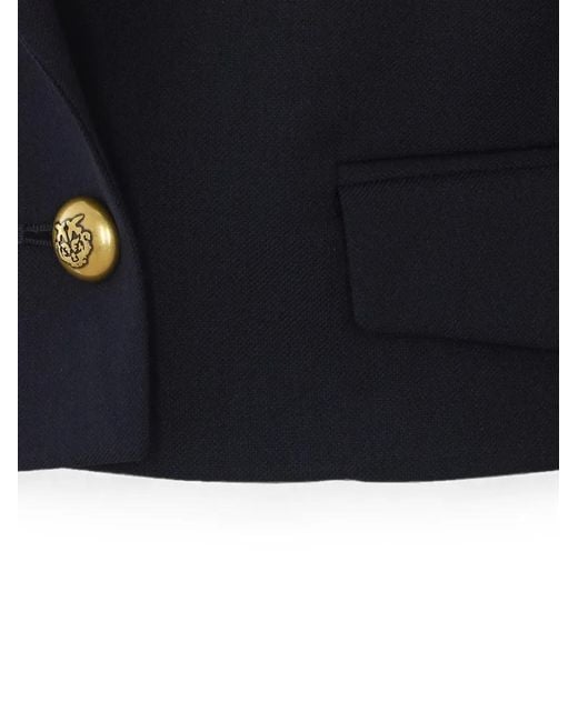Pinko Blue Epaulette Cropped Jacket