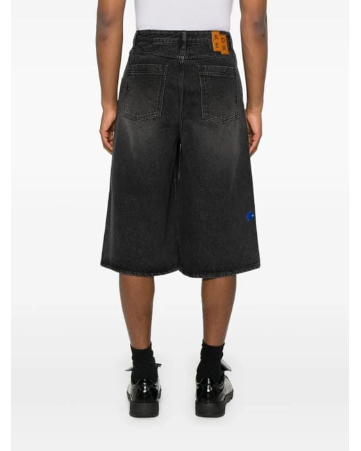 Adererror Black Logo-Patch Shorts