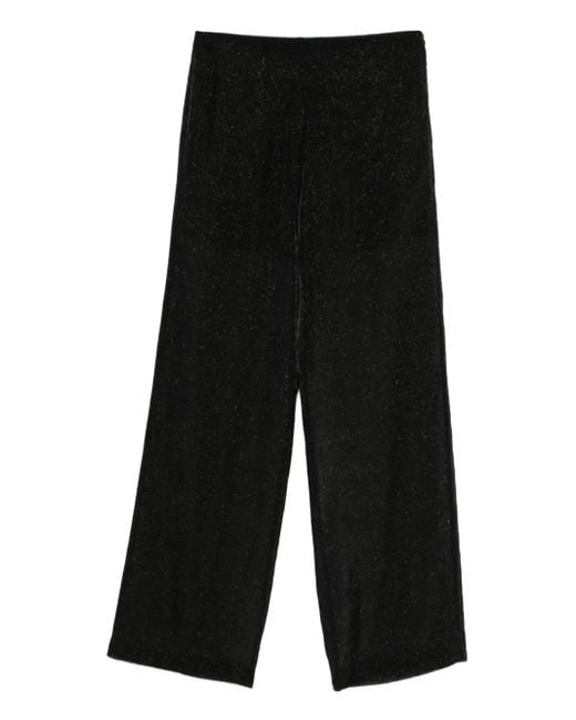 Alysi Black Metallic-Threaded Trousers