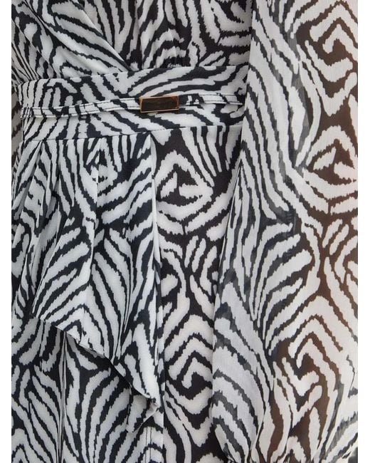 Morgan Gray Zebra-Print Wrap-Style Mini Dress
