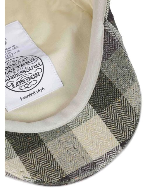 Lock & Co Gray Grosvenor Check Flat Cap for men