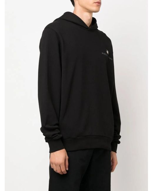Philipp Plein Black Cotton Logo-Print Hoodie for men