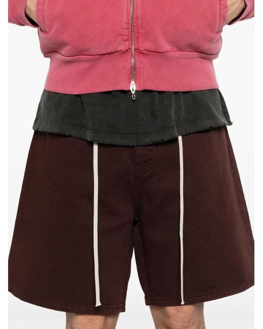 State of Order Red Denim Shorts for men