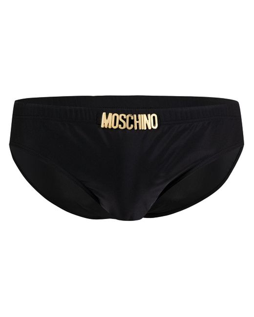 Slip de bain à plaque logo Synthétique Moschino pour homme en coloris Noir  - Lyst