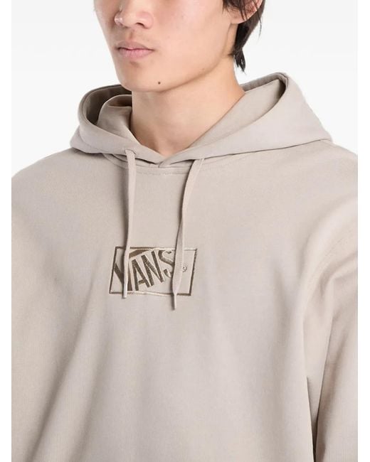 Vans White Logo-Embroidered Drawstring Hoodie for men