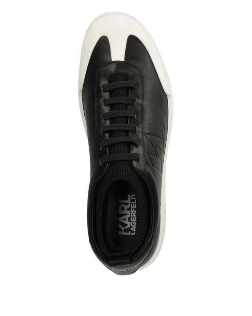 Karl Lagerfeld Black Logo-Debossed Sneakers for men