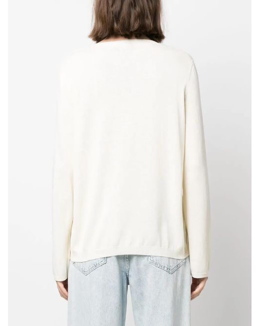 A.P.C. White Logo-Embroidered Cotton Jumper