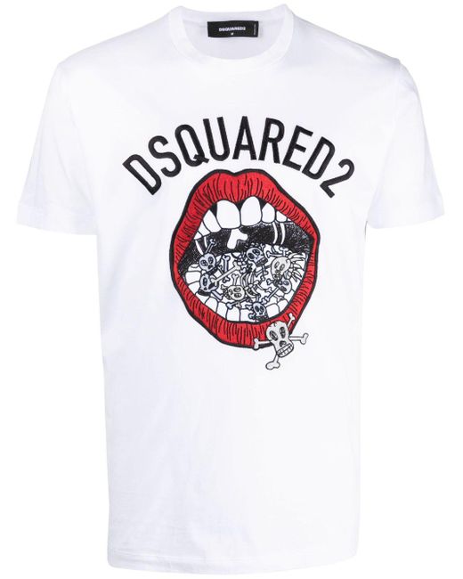 DSquared² T-shirt Met Grafische Print in het White voor heren