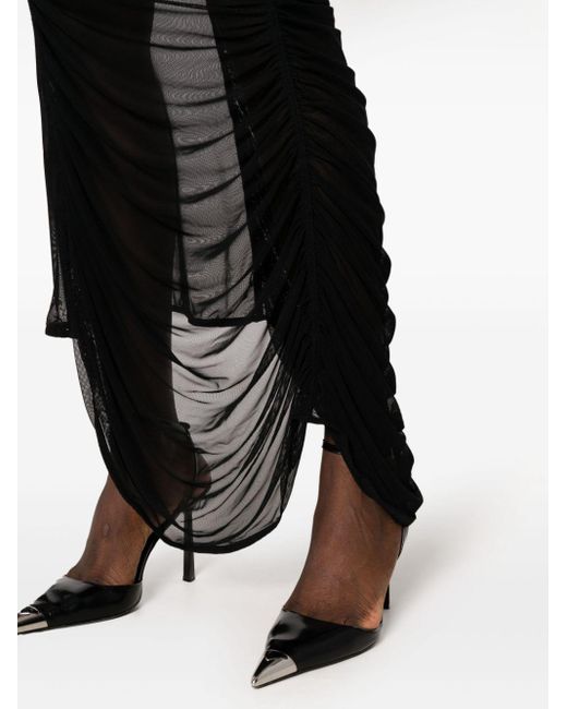 Vestido largo Fishnet Mugler de color Black