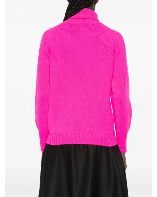 J.W. Anderson Pink Roll-Neck Ribbed-Trim Sweater