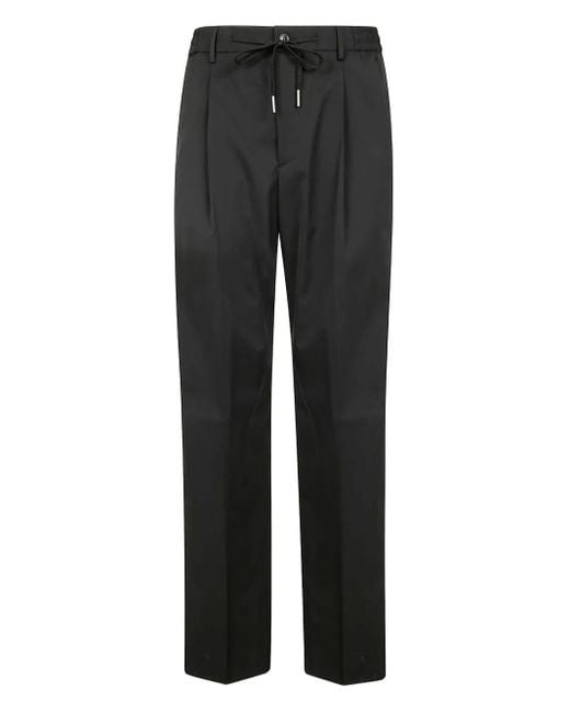 Tagliatore Black Pleat-Detailing Trousers for men