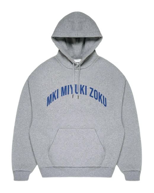 MKI Miyuki-Zoku Gray Arc-Logo Hoodie for men