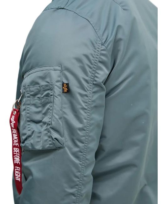 Alpha Industries Blue Zip-Up Bomber Jacket for men