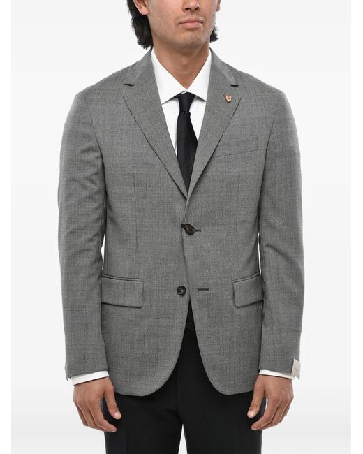 Corneliani Gray Circle Houndstooth Blazer for men