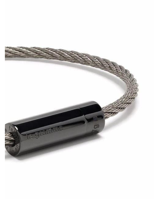 Le Gramme White 5G Polished Ceramic Cable Bracelet