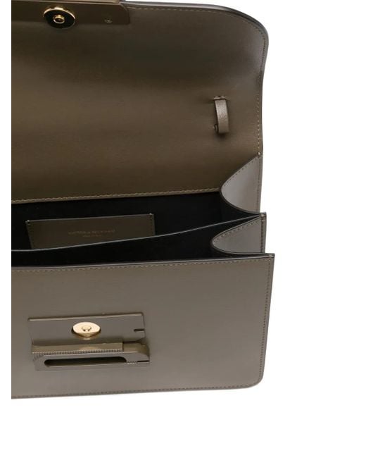 Victoria Beckham Metallic Top-Handle Leather Shoulder Bag