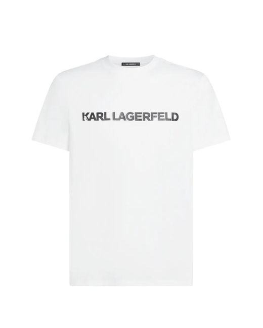 Karl Lagerfeld White Logo Essential T-Shirt for men