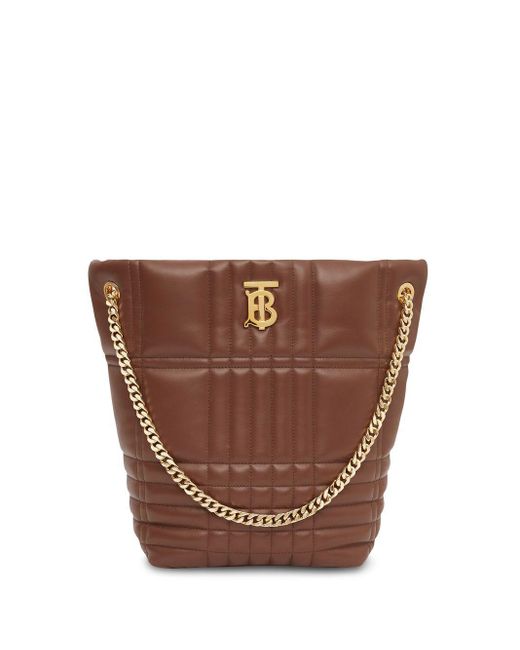 Burberry Brown Medium Lola Quilted Bucket Bag