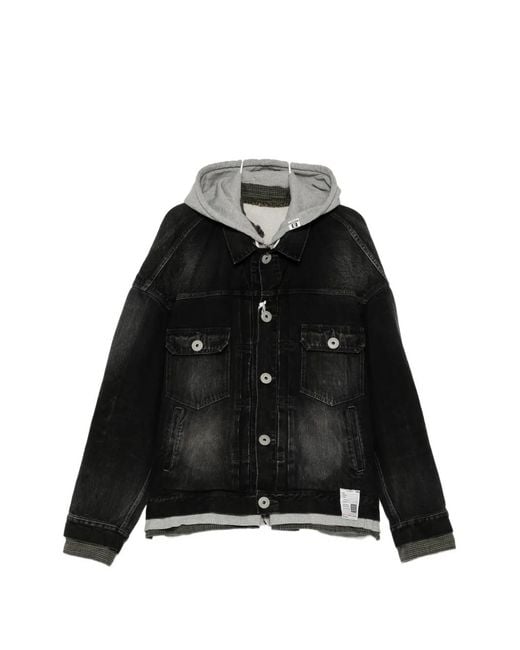 Maison Mihara Yasuhiro Black Triple Layered Denim Jacket for men