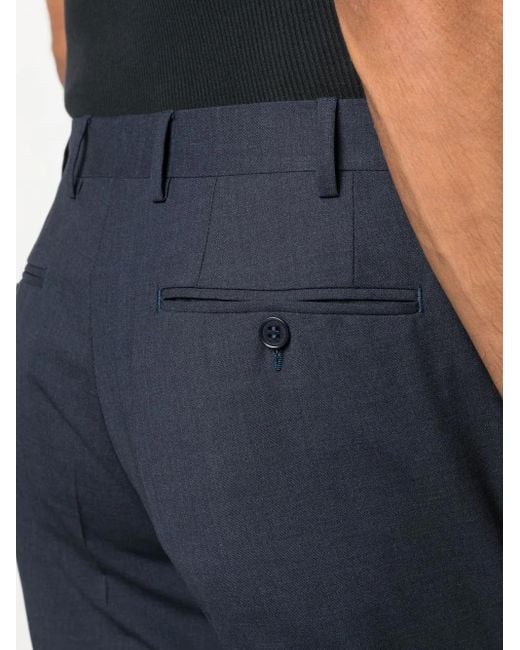 Canali Blue Straight-Leg Tailored Trousers for men