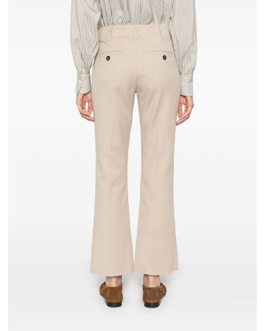 Brunello Cucinelli White Pressed-Crease Straight-Leg Trousers
