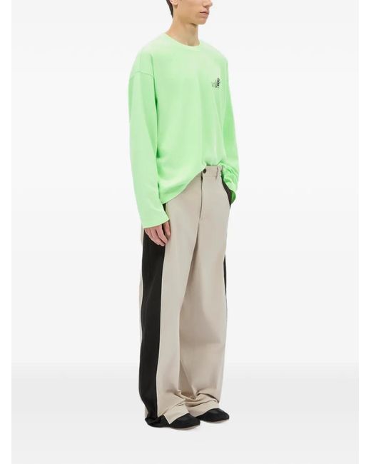 MSGM Natural Side-Stripe Trousers for men