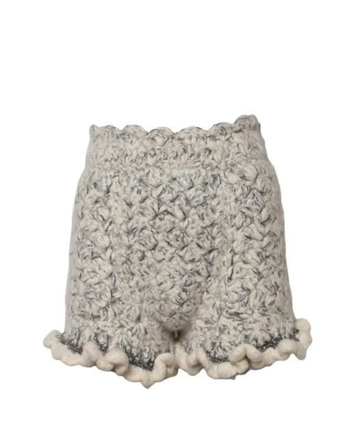 Dolce & Gabbana Gray Short En Crochet À Taille Haute