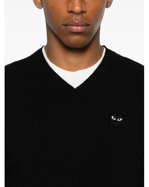 COMME DES GARÇONS PLAY Black Pullover Mit Logo-Patch