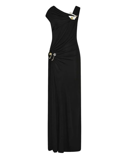 Christopher Esber Black Veer Spiral Draped Maxi Dress