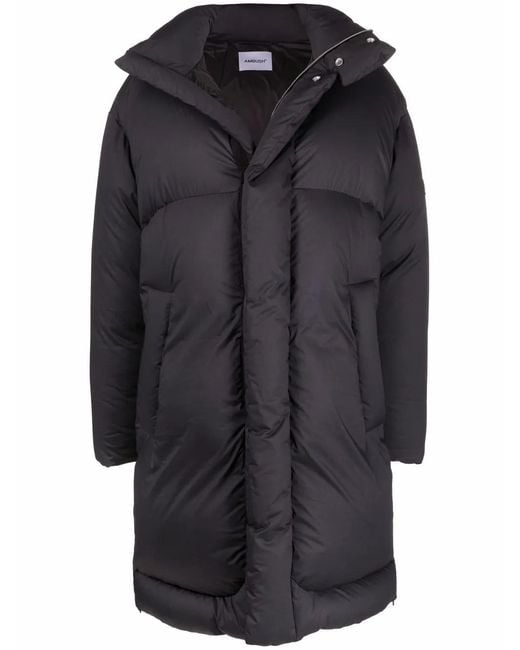 Ambush Black Logo-Patch Padded Coat