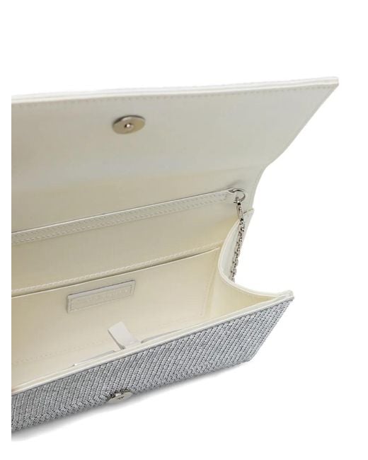 Rene Caovilla Gray All-Over Crystals Clutch Bag