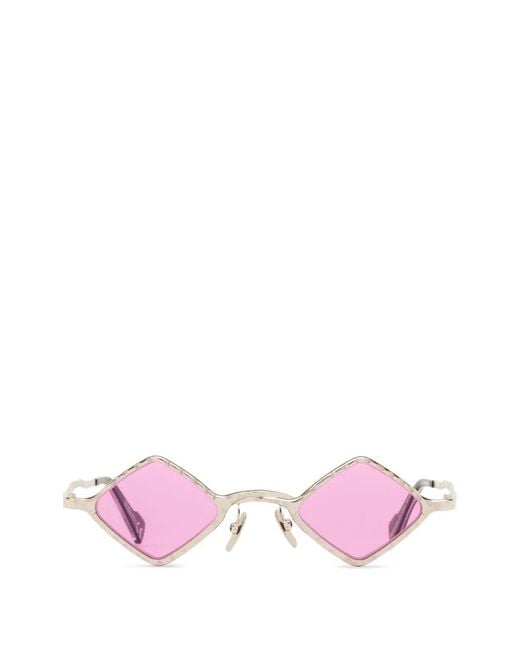 Kuboraum Pink Geometric-Frame Sunglasses