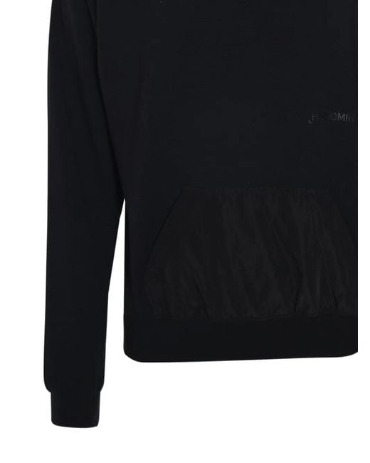 hinnominate Black Nylon-Paneled Hoodie for men