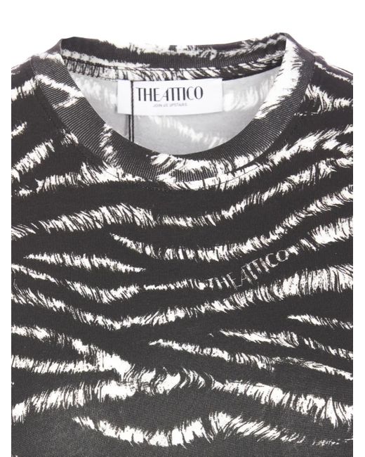 The Attico Gray Zebra Print Tank Top